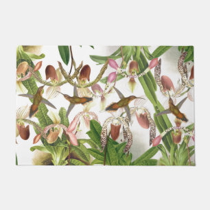 Felpudo La orquídea animal de los pájaros del colibrí