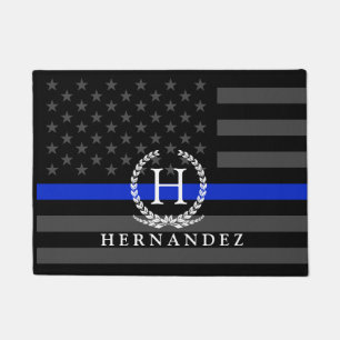 Felpudo La policía diseñó el monograma del personalizad