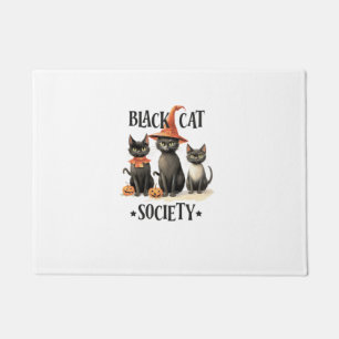 Felpudo La sociedad del gato negro calienta Halloween Blac