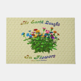 Felpudo La Tierra Ríe En Una Cita Inspiradora De Flores