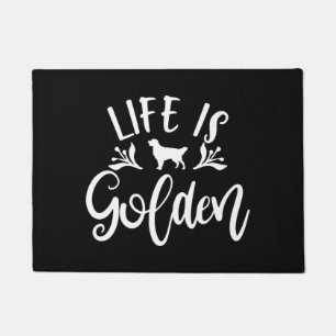 Felpudo La Vida Es Dorada. Ideas de diseño de Golden Retr