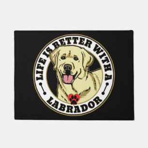 Felpudo La Vida Es Mejor Con Un Labrador - Blanco