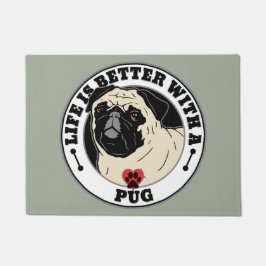 Felpudo La Vida Es Mejor Con Un Pug