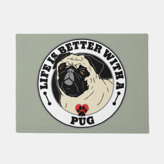 Felpudo La Vida Es Mejor Con Un Pug