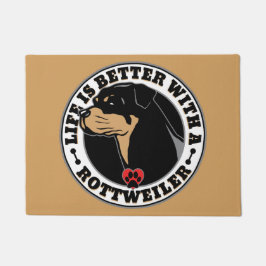 Felpudo La Vida Es Mejor Con Un Rottweiler
