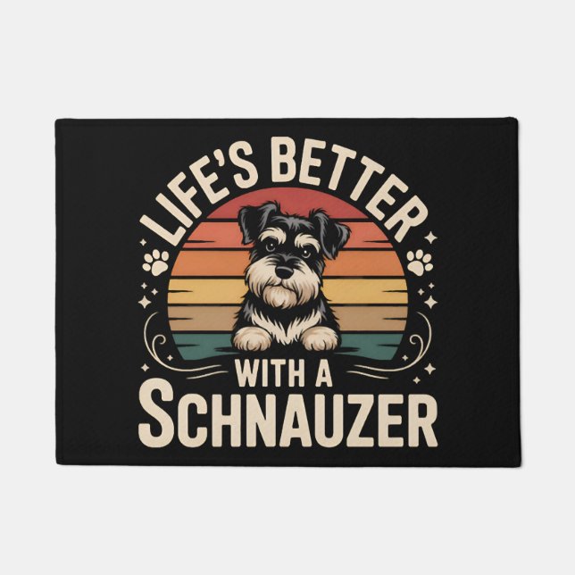 Felpudo La vida es mejor con un Schnauzer (Anverso)