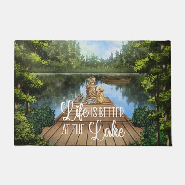 Felpudo La Vida Es Mejor En El Lago (Anverso)