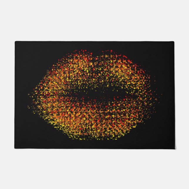 Felpudo Labios de arte abstractos modernos #44 (Anverso)