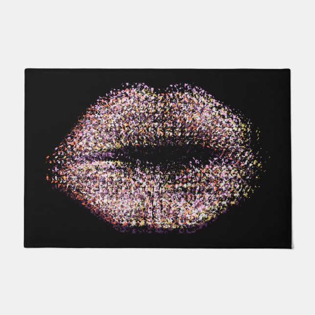 Felpudo Labios de arte abstractos modernos #53 (Anverso)