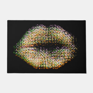 Felpudo Labios de arte abstractos modernos #54