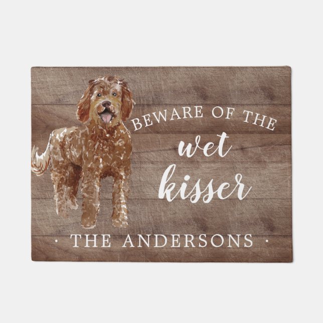 Felpudo Labradoodle Dog Personalizado Mat (Anverso)
