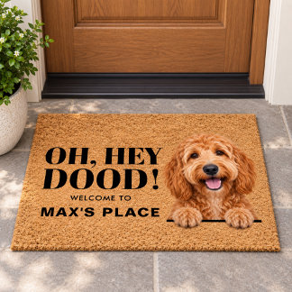 Felpudo Labradoodle Personalizado Oh Hey Dood Bienvenido