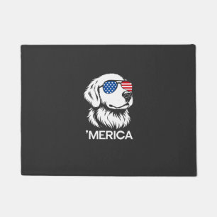 Felpudo Labrador Patriótico Bandera Americana Cuatro de Ju