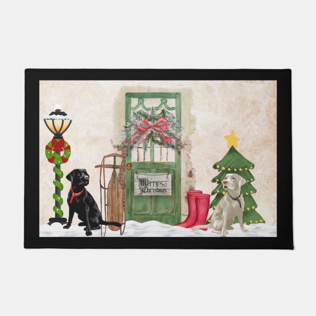 Felpudo Labrador recuperador Navidades Doormat Doormat (Anverso)