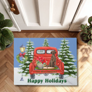Felpudo Labrador Recuperador Red Vintage Truck Nombre de f