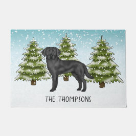 Felpudo Labrador Retriever Negro Bosque Invernal Nombre Pe