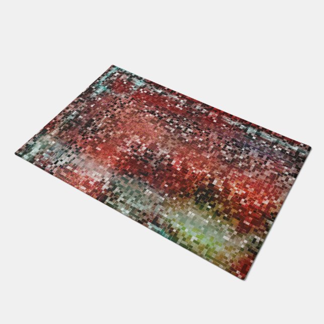 Felpudo Ladrilho vermelho manchado tinta com spray (Angular)