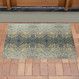 Felpudo Ladrillo de mosaico gris y amarillo