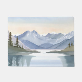 Felpudo Lago Tahoe | Paisaje montañoso acuarela