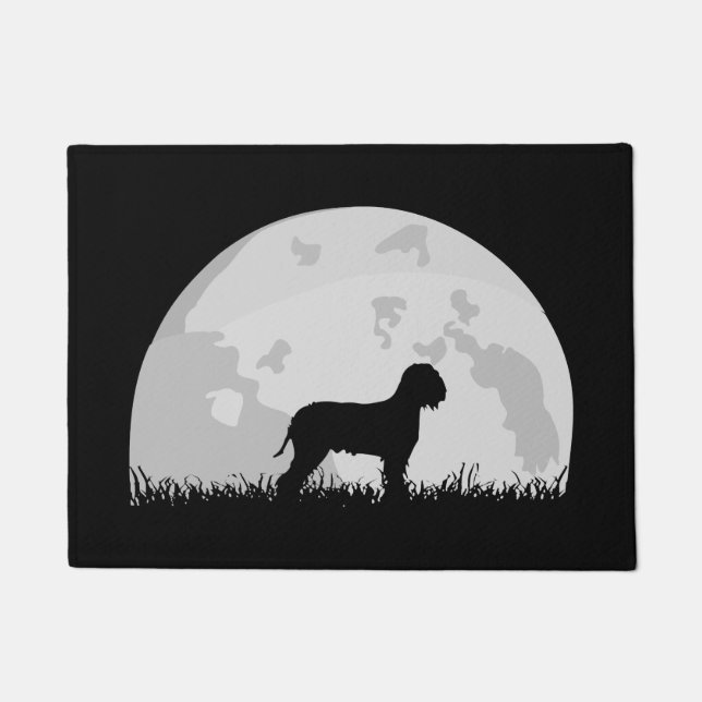 Felpudo Lagotto Romagnolo Perro Silhouette de luna llena (Anverso)