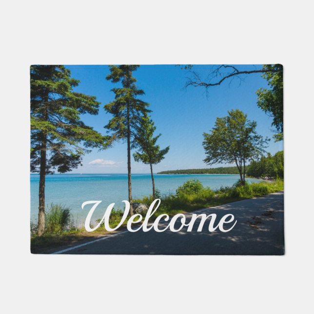 Felpudo Lake Shore Drive Paradise Bienvenida Doormat (Anverso)