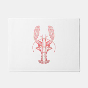 Felpudo Langosta tribal roja