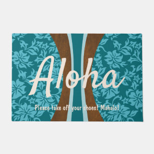 Felpudo Laniakea Hawaii Faux Wood Surfboard Aloha