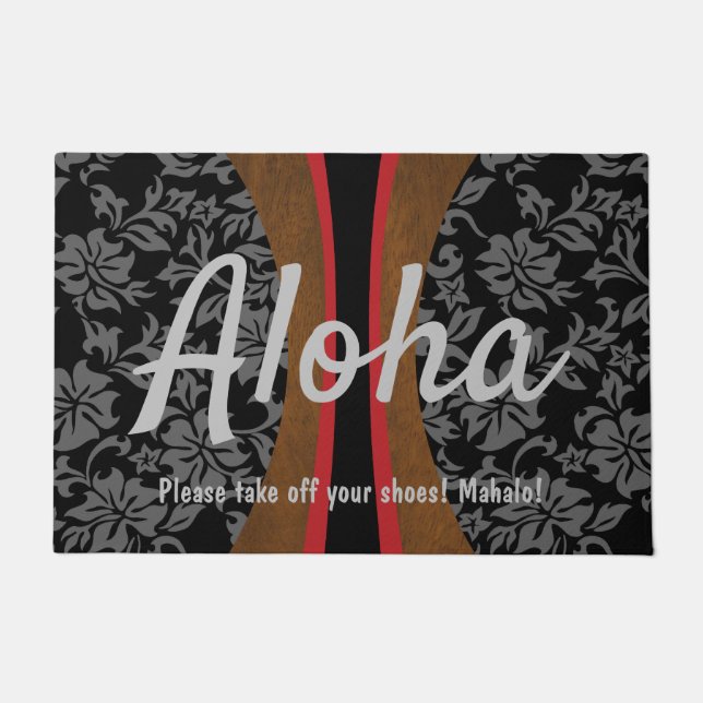 Felpudo Laniakea Hawaiian Faux Wood Surfboard Aloha (Anverso)