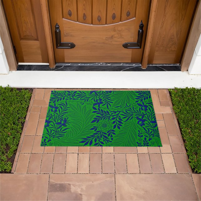 Felpudo Larkspur en verde vibrante y azul (Exterior)