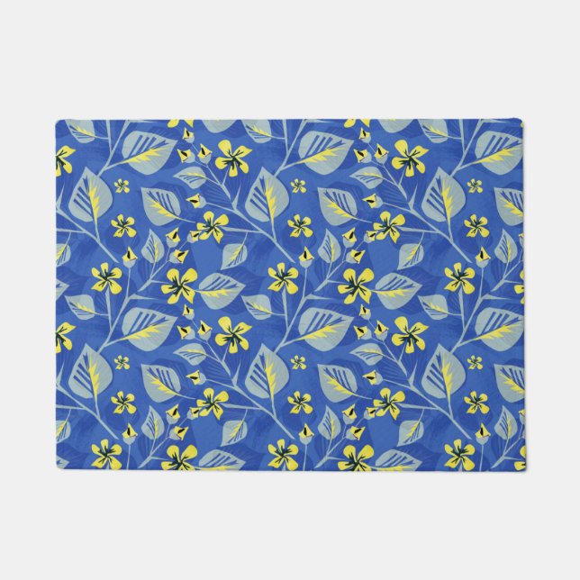 Felpudo Las bromas con hojas y flores. (Anverso)