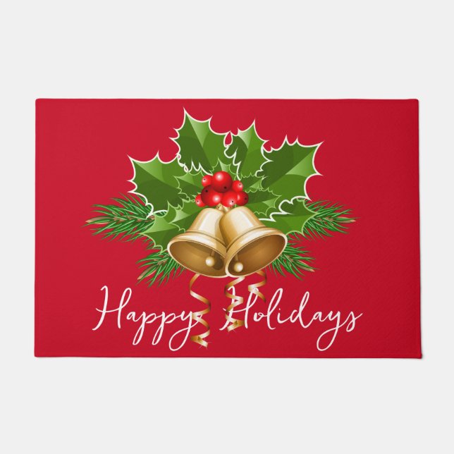Felpudo Las campanas de los navidades y Holly (Anverso)