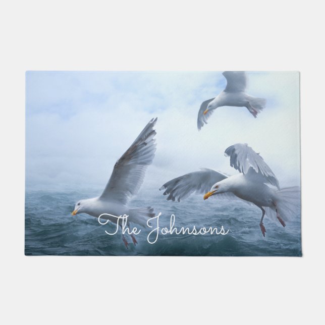 Felpudo Las gaviotas vuelan sobre el mar (Anverso)