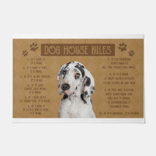 Felpudo Las grandes reglas de la casa de los perros danese