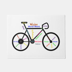 Felpudo Las palabras de motivación, el Biking, completando