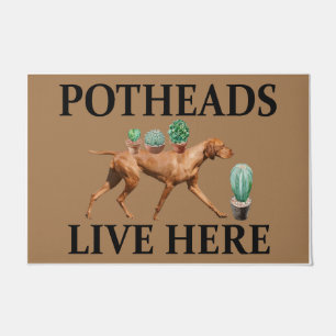 Felpudo Las Postas Viven Aquí, El Regalo Perro Lover Vizsl