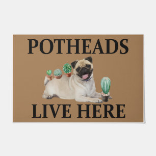 Felpudo Las Postas Viven Aquí, Perro Gift Lover Pug