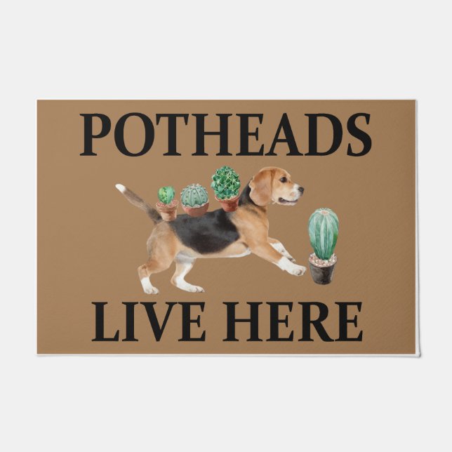 Felpudo Las Postas Viven Aquí, Perro Regalo Beagle (Anverso)