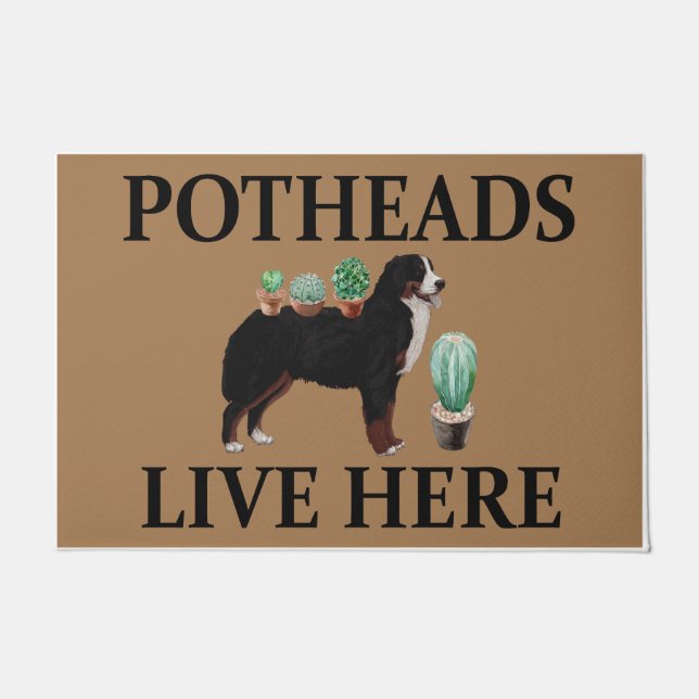 Felpudo Las Postas Viven Aquí, Perro Regalo Lover Bernese (Anverso)