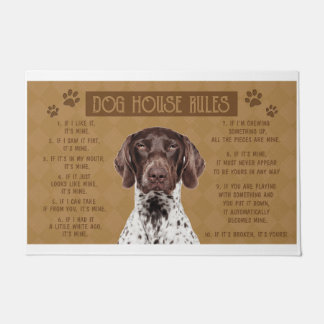 Felpudo Las Reglas De La Casa De Los Perros De Pointer, Si