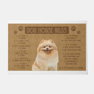 Felpudo Las reglas de la casa de perros de Pomerania, si s