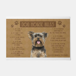 Felpudo Las reglas de Yorkie Dog House, si rompen, son suy
