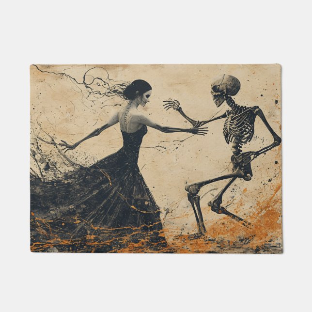 Felpudo Last dance Vintage Goth Art  Skeletons dance (Anverso)