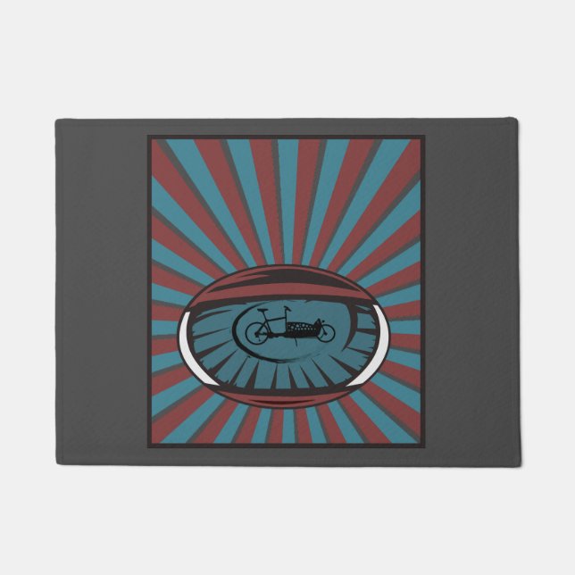 Felpudo Lastenrad im Auge mit Strahlen (Anverso)