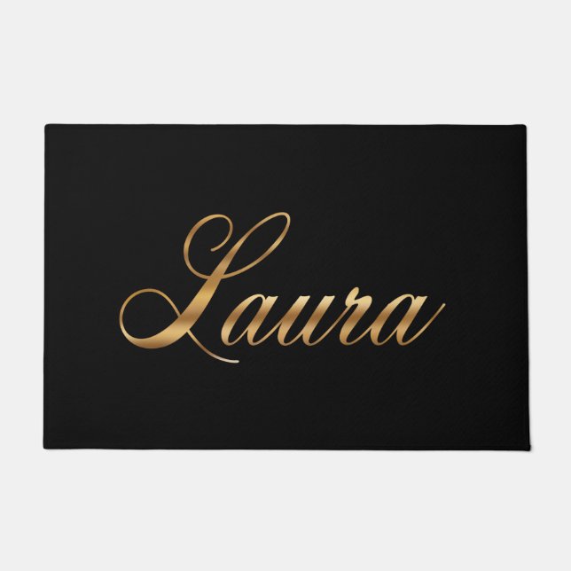 Felpudo Laura gold Design Lettering Türmatte (Anverso)