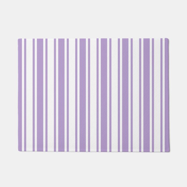 Felpudo Lavanda rayas de caramelo morado y blanco (Anverso)