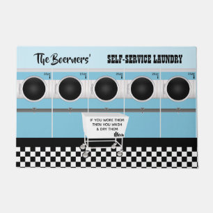 Felpudo Lavandería De Autoservicio Retro Que Hacen El Tra