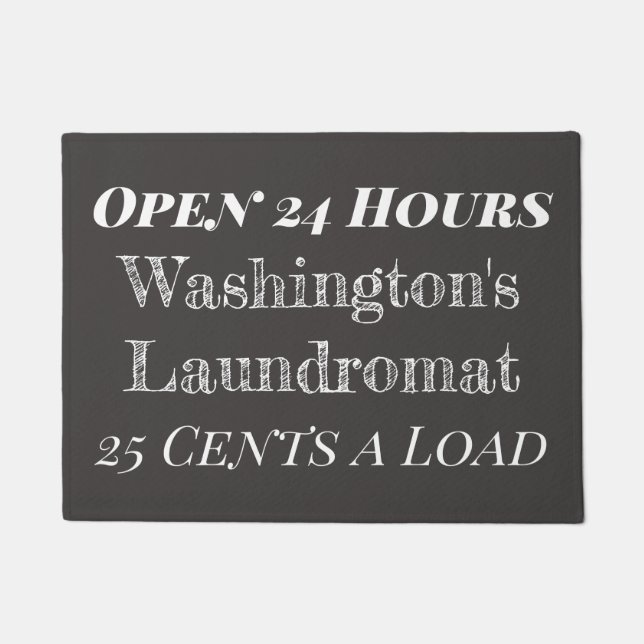 Felpudo Lavandería personalizado Chalkboard Lavandería Rug (Anverso)