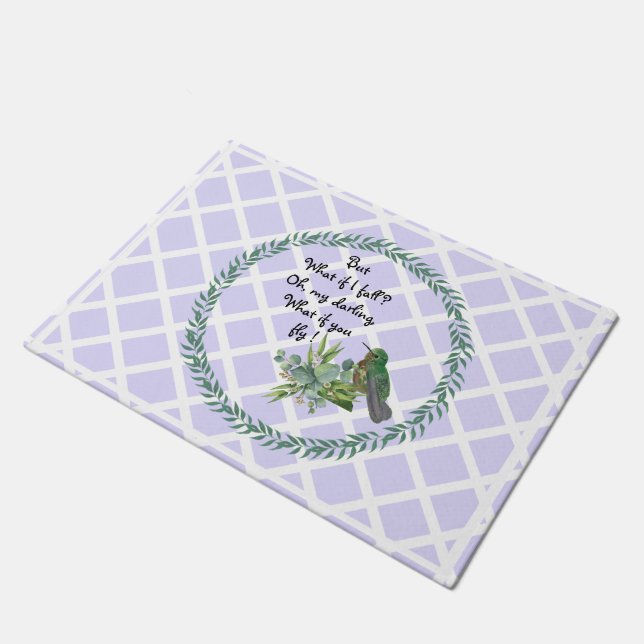 Felpudo Lavender Hummingbird deja Doormat (Angular)