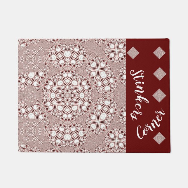 Felpudo LavishlyOn Stellar Gingham Red Dog Cat Mascota (Anverso)