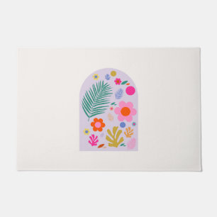 Felpudo Le Jardin 07 Flores Retro Pastel Lilac
